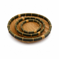 Panier de service buffet en PP tressé motif bambou, qualité alimentaire, étanche, facile à nettoyer, durable, pour présentation en cuisine, fait main, écologique