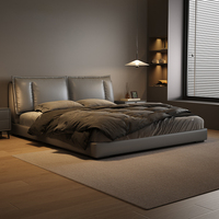 Chambre à coucher principale moderne et simple en cuir haut de gamme Lit double Style italien Paquet souple Lits King Size Queen Size