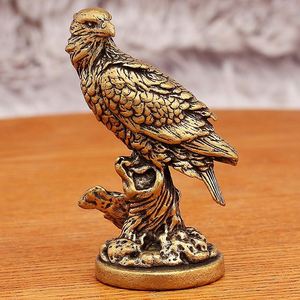 Estatua de águila de bronce vintage hecha a mano con impresión UV - Escultura de pájaro de metal única para decoración moderna del hogar - Product Image 1
