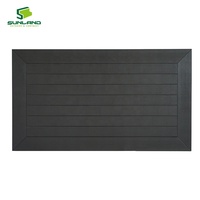 Table rectangulaire d'extérieur de haute qualité, plateau non en bois, facile à nettoyer, finition noire, idéale pour une utilisation commerciale dans les hôtels et les cafés