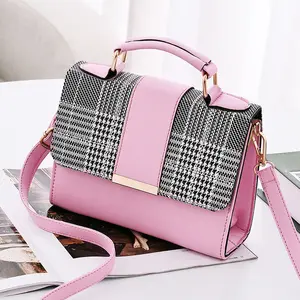 2022 New Women Girls Korean Fashion Check Trend Slung Grace Plaid Square Shoulder Bag