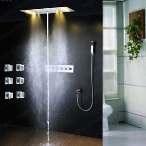Soffitto del bagno Led Rubinetti Termostatici Doccia Set Pioggia Cascata Multi Funzione Soffione doccia Con 5 Way Doccia Deviatore - Product Image 4