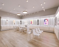 Vitrines optiques d'étagères à lunettes personnalisées pour la décoration intérieure de magasin d'optique