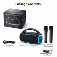 Altavoz Inalámbrico Metálico para Exteriores de 40W, Sistema de Audio Profesional, Caja de Música con Radio, RGB, Ruido Blanco Electrónico