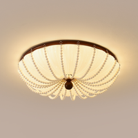 Nouvelle Plafonnier Rond 2025, Luminaire Moderne en Bois de Noyer de Luxe pour Salon et Chambre à Coucher