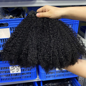 Extensiones de Cabello Humano Rizado Afro 4B4C Virgen Camboyano de Doble Trama Más Vendidas - Paquete Superior del Proveedor - Product Image 1