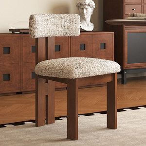 Silla de Comedor de Madera Maciza Estilo Francés Vintage con Respaldo de Tela para el Hogar, Uso en Hoteles y Restaurantes de Lujo Europeo - Product Image 1