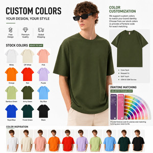 T-shirt surdimensionné 100 % coton 200 GSM OEM, logo personnalisé, streetwear premium pour homme, coupe décontractée, col rond, t-shirt uni vierge - Product Image 3