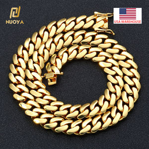 <span class=keywords><strong>Collana</strong></span> Hip Hop NUOYA, Catena Cubana Placcata Oro 18K, Gioielli di Lusso Hip Hop per Uomo, Logo <span class=keywords><strong>Personalizzabile</strong></span> - Product Image 1