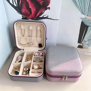 Estuche de Joyería Portátil Ecológico en Oferta, Caja de Almacenamiento de Joyas Cuadrada con Cierre, Pequeña, para Viajes, para Mujeres, con Empaque para Regalo - Product Image 4