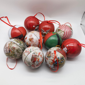 Premium Home Christmas Decoration Gift Candy <b>Sweet</b> <b>Packaging</b> Ball Shape Metal Tin Box Chocolate For Xmas Celebration - Product Image 5