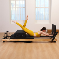 Set de Pilates Reformer con Tabla de Salto, Corrector de Columna, Caja Larga y Paquete de Accesorios para Entrenamiento de Cuerpo Completo en Casa o Estudio