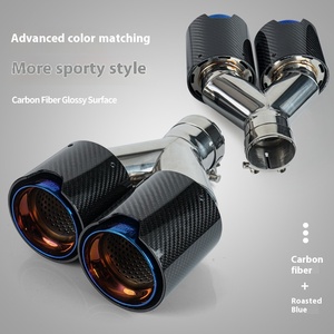 Para Restauración de Automóviles, Tubos de Escape Estándar de Uno a Dos Pares, de Acero Inoxidable y Fibra de Carbono - Product Image 4