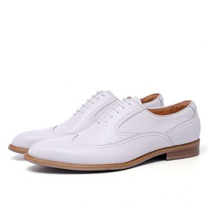 Zapatos de Negocios para Hombre, Punta Puntiaguda, Impermeables, de Cuero Genuino, de Piel de Vaca, con Cordones Oxford, para Oficina y Bodas - Product Image 1