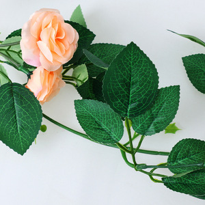 Guirnaldas de Rosas Artificiales de 100cm y 200cm, Guirnalda de Alambre de Plástico Rosa, Decoraciones para Bodas, Alta Simulación, Reutilizables - Product Image 2