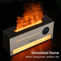 Diffuseur d'huiles essentielles ultrasonique intelligent, nouveau design horloge, diffuseur d'arômes flamme, humidificateur d'air, produit ménager en plastique