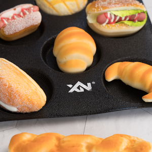 Plaques <span class=keywords><strong>de</strong></span> cuisson antiadhésives ovales en Silicone, 8 grilles, moules à hamburgers perforés, plateau à muffins - Product Image 6