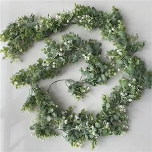 F-1615 Discount Supplies 200 CM Plastic Eucalyptus Wreath Artificial <strong>Silver</strong> Dollar Eucalyptus <strong>Garland</strong> for Sale - Product Image 2