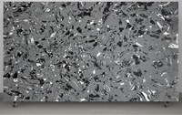 Grande dalle de quartz veiné gris foncé, noir et blanc, résistante aux taches, pour plans de travail modernes, îlots de cuisine et bureaux d'accueil