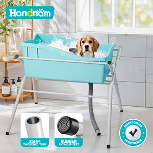 Bañera Plegable para Mascotas con Capacidad para 330 Libras, Altura Ajustable, Drenaje Rápido, Límite de Peso de 75 Libras, Patas de Goma Resistentes, Uso Comercial - Product Image 2