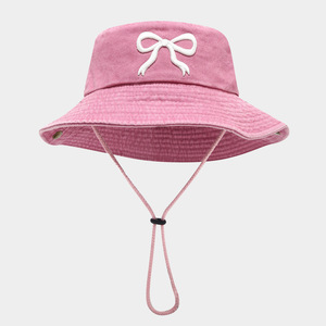 Chapeau de <span class=keywords><strong>pêcheur</strong></span> à large bord Sweet Bow pour femme - Casquette de soleil rose délavée et vieillie pour la randonnée et les activités de plein air, protection UV - Product Image 1