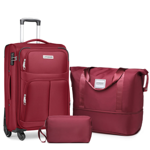 <span class=keywords><strong>Valise</strong></span> en tissu de fabrication de luxe, grande capacité, 20 pouces, trolley, coque <span class=keywords><strong>souple</strong></span>, légère, rouge, avec <span class=keywords><strong>roulettes</strong></span> pivotantes pour voyage - Product Image 1