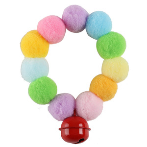 Bola de felpa decorativa, collar para cachorros, Bola de pompón de felpa de color macarrón, cuello bonito para mascotas, Collar para perros y gatos, elástico - Product Image 5