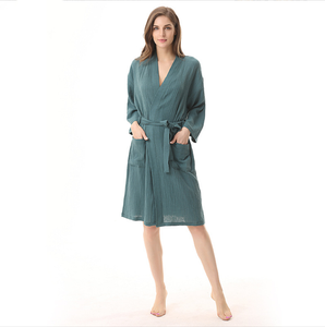 Peignoirs kimono en mousseline de coton et <span class=keywords><strong>gaze</strong></span> biologique à deux couches Pyjama femme en <span class=keywords><strong>gaze</strong></span> <span class=keywords><strong>double</strong></span> couche - Product Image 3