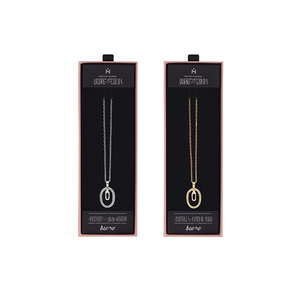 Collana con Ciondolo a Forma di Lettera U con Diamante, Taglio Ovale 10x15Cm, Minimalista in Acciaio Oro e Argento, per Uso Quotidiano Unisex - Product Image 2