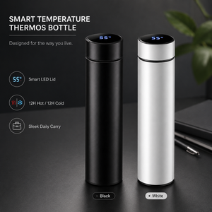 Inteligente Termo Digital 500ml Stainless Steel LED Smart Temperature Display Thermal <b>Flask</b> Cup Water <b>Bottle</b> With Tea Strainer - Product Image 1