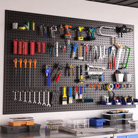 Panneau perforé mural universel en acier inoxydable pour outils, personnalisable, moderne et écologique, pour rangement de quincaillerie et réparation automobile