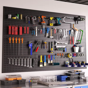 Tùy Chỉnh Hiện Đại Thân Thiện Với Môi Công Cụ Tường Pegboard Phổ Phần Cứng Lưu Trữ Đục Hội Đồng Quản Trị Thép Không Gỉ Tự Động Sửa Chữa Tường - Product Image 1
