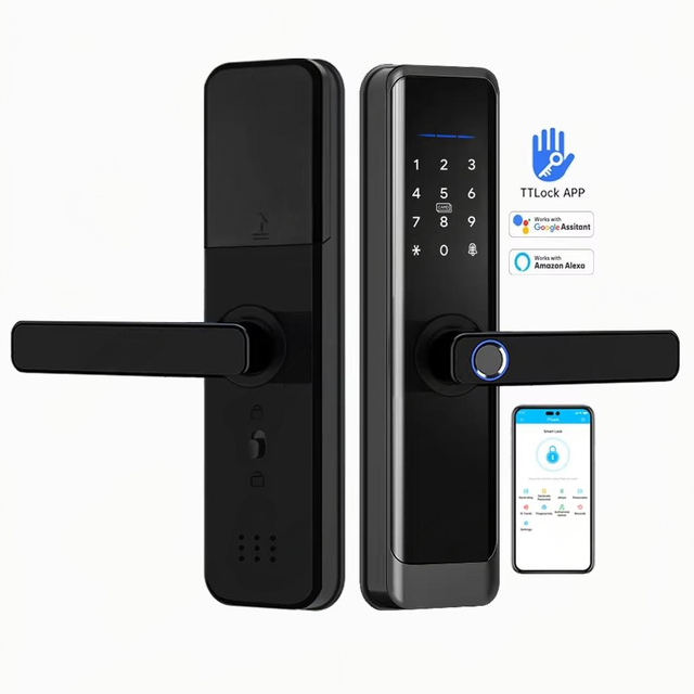TTlock Aluminum Alloy Cloud Smart Lock with Fingerprint NFC RFID for App Control for Wood & Aluminum Doors Home Security