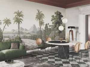 Peinture murale imperméable à l'eau imprimée en 3D personnalisée Peel & Stick Tropical <span class=keywords><strong>Jungle</strong></span> Plante Arbre Feuille Floral Léopard Oiseau Design pour <span class=keywords><strong>chambre</strong></span> à coucher - Product Image 6