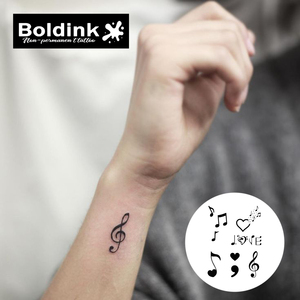 <span class=keywords><strong>Tatuaje</strong></span> Semipermanente <span class=keywords><strong>de</strong></span> Tinta Jagua con Diseño <span class=keywords><strong>de</strong></span> Nota Musical <span class=keywords><strong>Clave</strong></span> <span class=keywords><strong>de</strong></span> <span class=keywords><strong>Sol</strong></span> y Corazón Detrás <span class=keywords><strong>de</strong></span> la Oreja, Resistente al Agua, Larga Duración (2 Semanas) - Product Image 4