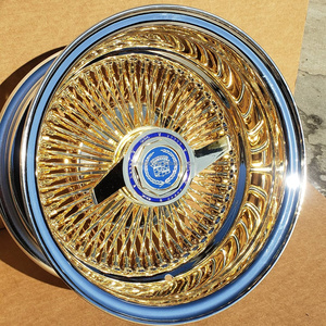 Nouvelles jantes de voiture de luxe en acier chromé de 13 pouces, design à profil profond, et roue à rayons triple dorés 13x7 - Product Image 4