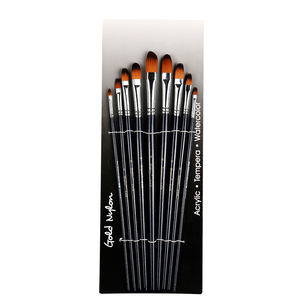 Giorgione G-638 9PCS Filbert Paintbrush Set Manche en <span class=keywords><strong>bois</strong></span> bleu foncé avec poils en nylon et virole en cuivre Pinceaux en gros - Product Image 5