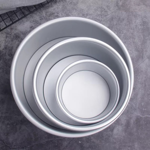 Juego de Moldes Redondos para Pastel de Aleación de Aluminio, Antiadherentes, con Base Extraíble, para Repostería Casera - Product Image 1