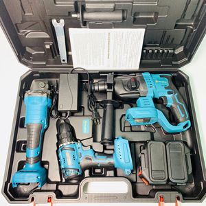Kit de Herramientas Eléctricas Inalámbricas de 20V, Juego de Herramientas Combinadas con Taladro Percutor y Destornillador Angular sin Escobillas de Litio Recargable - Product Image 6