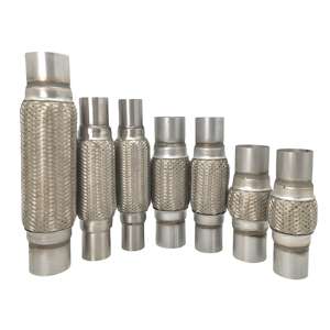 2.5/<span class=keywords><strong>3</strong></span>/<span class=keywords><strong>3</strong></span>.5/4 5 Inch Draadgaas Gevlochten Auto Roestvrijstalen Flexibele Gewricht Flex Balg Met Tepel Uitlaat Flex Universele Auto - Product Image 1