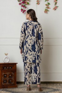 Top Class Ấn Phương Tây Coord Set Kurta Top Rộng Chân Quần 100% Cotton Linen Pha Trộn Giản Dị Cho Mùa Xuân Mùa Thu Mùa Đông - Product Image 2