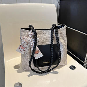 Summer 2026 Bestseller Straw Woven <b>Bags</b> for Women, <b>Sweet</b> Woven Large Capacity Tote Shoulder <b>Bag</b>, Fresh and Simple Handbag - Product Image 5