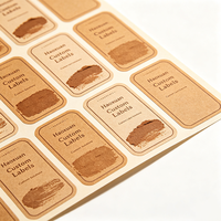 Étiquettes autocollantes en papier kraft gaufré Haoxuan OEM pour pots de masque à l'argile, avec texture naturelle, pour emballages cosmétiques