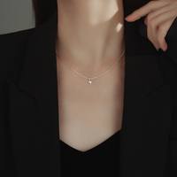 Bijoux en argent sterling 925 CZ zircon pendentif chaîne de câble plage éclair collier pour femmes