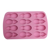 Moule en silicone antiadhésif de qualité alimentaire en forme de rat mignon pour chocolat, bonbons, bonbons gélifiés, glaçons, savon fait main et bougies