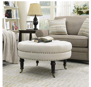 Banc pouf personnalisé <span class=keywords><strong>Amazon</strong></span> tabouret rond meubles de salon en tissu mobilier de salon moderne tabouret en <span class=keywords><strong>velours</strong></span> <span class=keywords><strong>chaise</strong></span> pour chambre à coucher - Product Image 6