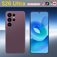 Smartphone S26 Ultra UK 7,3 pouces 90Hz Android 15 16 Go 1 To 108 MP 8800 mAh Deca Core 5G Double SIM Carte TF Face ID GPS Cadre Métallique