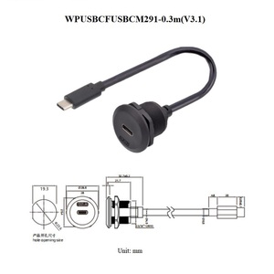 Thông tư không thấm nước vít Nut khóa tấm Chassis Bảng điều chỉnh núi <span class=keywords><strong>USB</strong></span> C Loại C USB3.0 nối <span class=keywords><strong>adapter</strong></span> Coupler Extender Cáp - Product Image 5