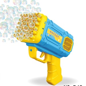 Pistola de Burbujas de Jabón con Forma de Cohete, Funciona con Batería, 42 Agujeros, Venta al Por Mayor, OEM/ODM, Plástico, para Niños - Product Image 1