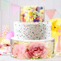 Support à gâteau carré transparent à 4 niveaux, séparateur de gâteau en acrylique remplissable, présentoir à desserts pour anniversaire et mariage, fournitures de décoration de gâteaux